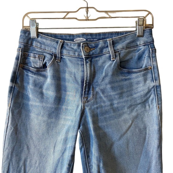 Old Navy Pop Icon Skinny Jeans‎ Women Size 4 Long Blue Light Wash Distressed W28 - Picture 10 of 12